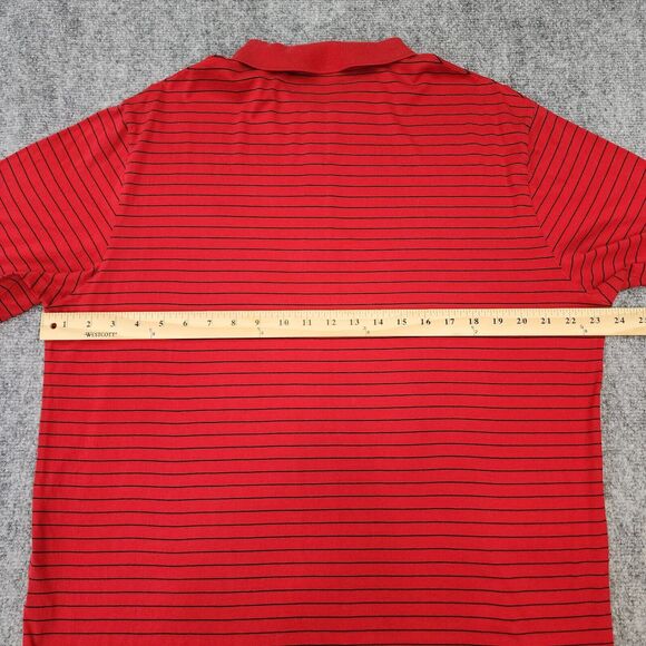 Ralph Lauren Polo Golf Shirt Men Large Red Black Stripe Short Sleeve Performance - Picture 4 of 16
